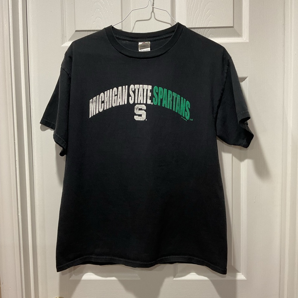 Black MSU Michigan State University Spartans Tee Tshirt
